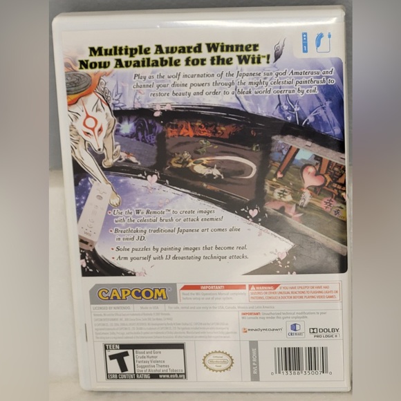 Okami (Nintendo Wii, 2008) Complete in Box w/ Manual - Picture 2 of 6